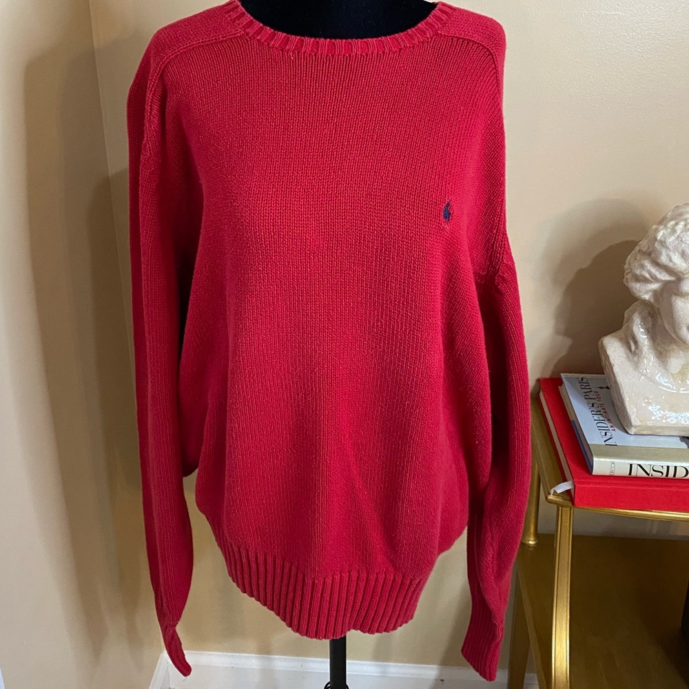 Ralph Lauren 100% Cotton Red Crew Neck Men’s Large.